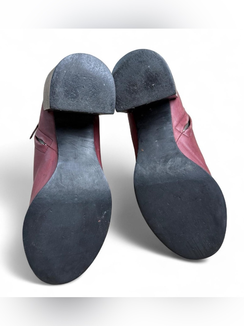 COS Limited Collection Burgundy Leather Block Heel Boots EU 40 - Picture 6 of 8